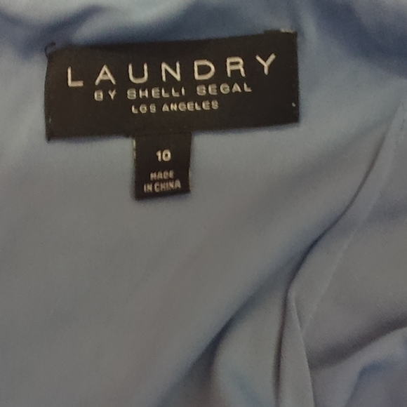 Laundry by Shelli Segal Sequin Cowl Neck Gown Blue Woman's Size 10 - Picture 5 of 5